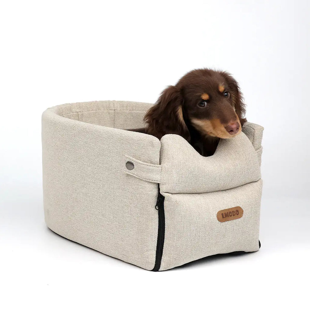 Snuggle & Giggle Portable Dog Car Seat Bed – Central Pet Carrier for Small Dogs & Cats, Safe Travel Bed