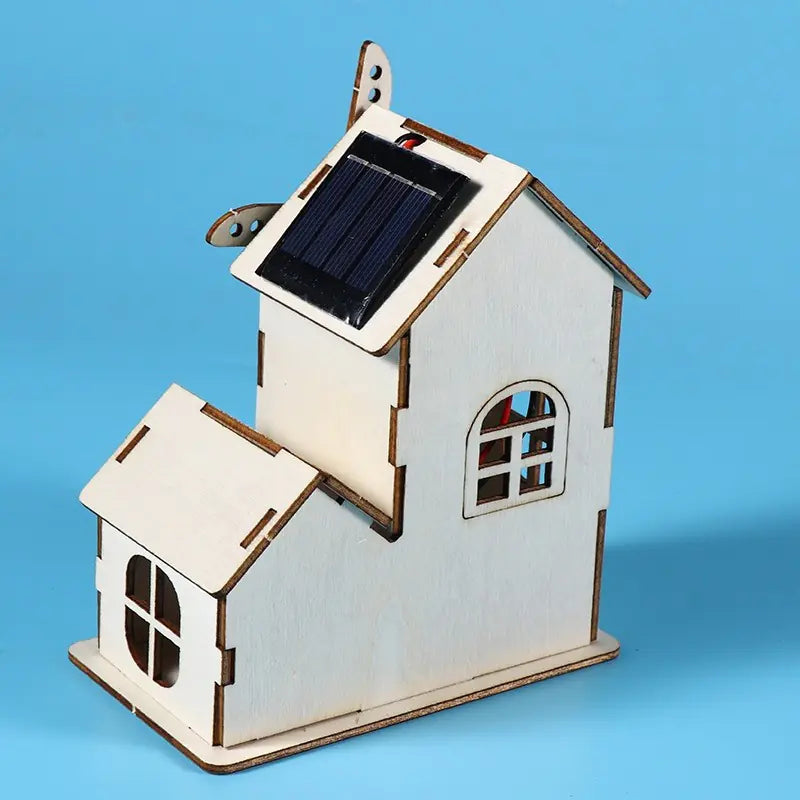 DIY Solar Windmill Wooden House Kit