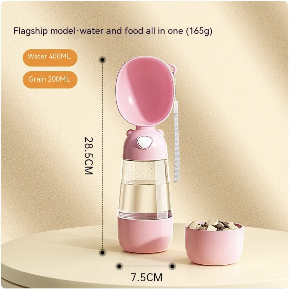 PawHydrate™ Portable Dog Water Bottle with Food Container