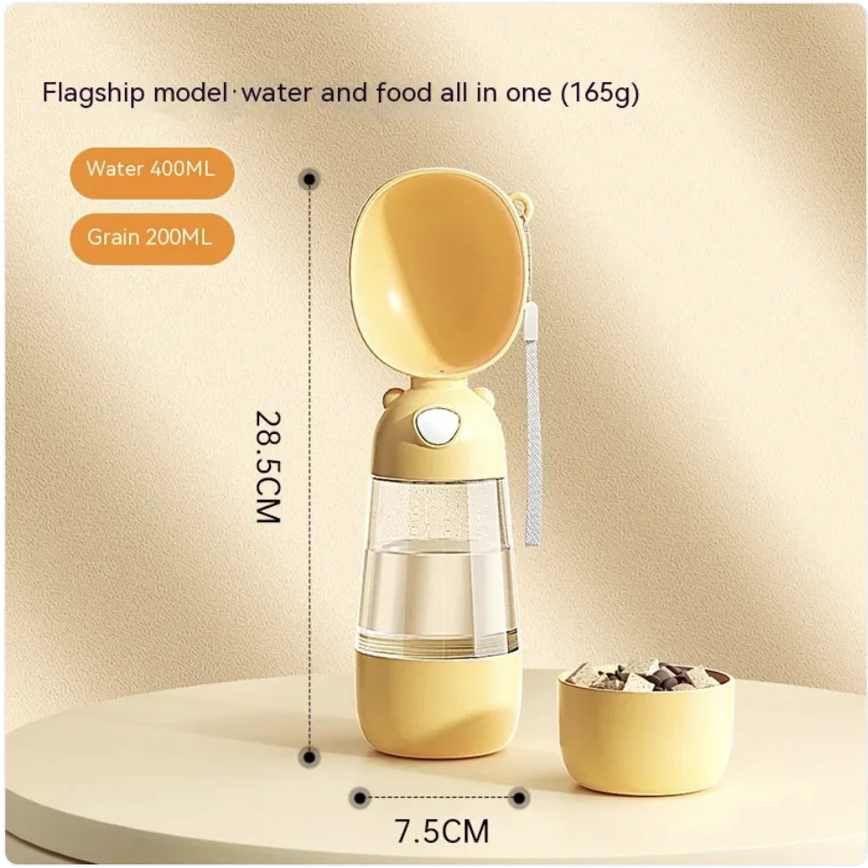PawHydrate™ Portable Dog Water Bottle with Food Container