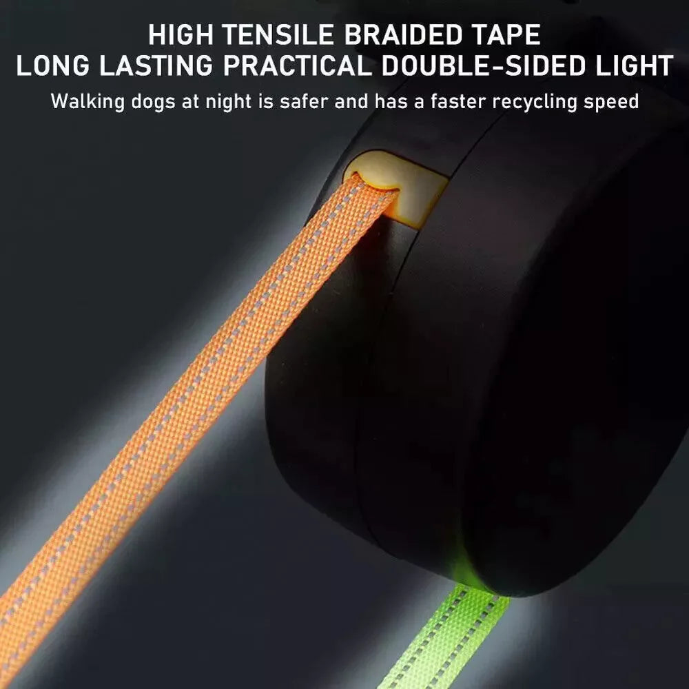 FlexiPaw™ Dual Retractable Dog Leash | 360° Tangle-Free Reflective Double Lead