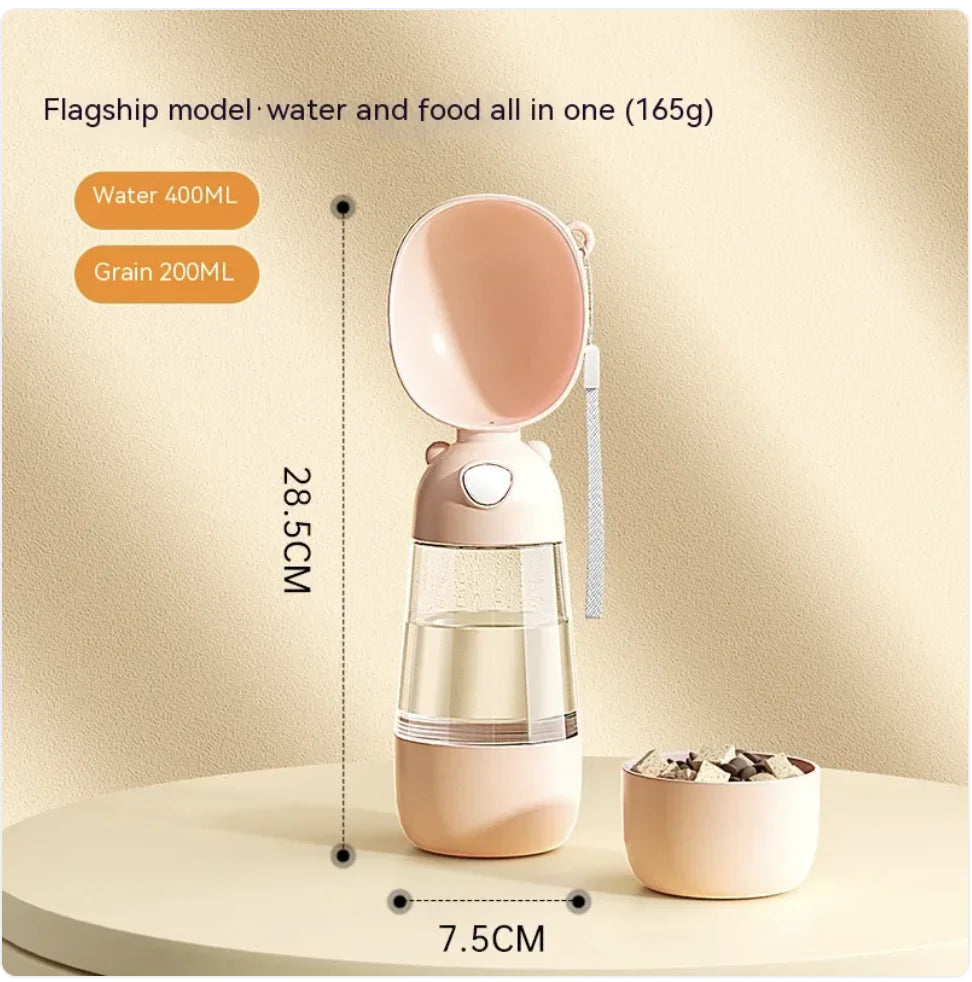 PawHydrate™ Portable Dog Water Bottle with Food Container